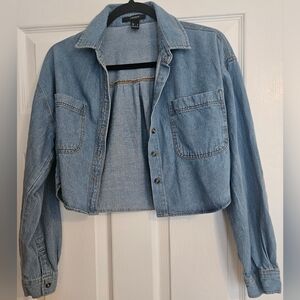 Forever 21  Denim Crop Top. Good Condition. Size S. Oversized.